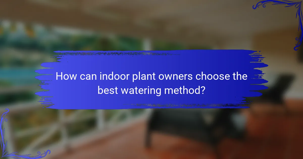 How can indoor plant owners choose the best watering method?