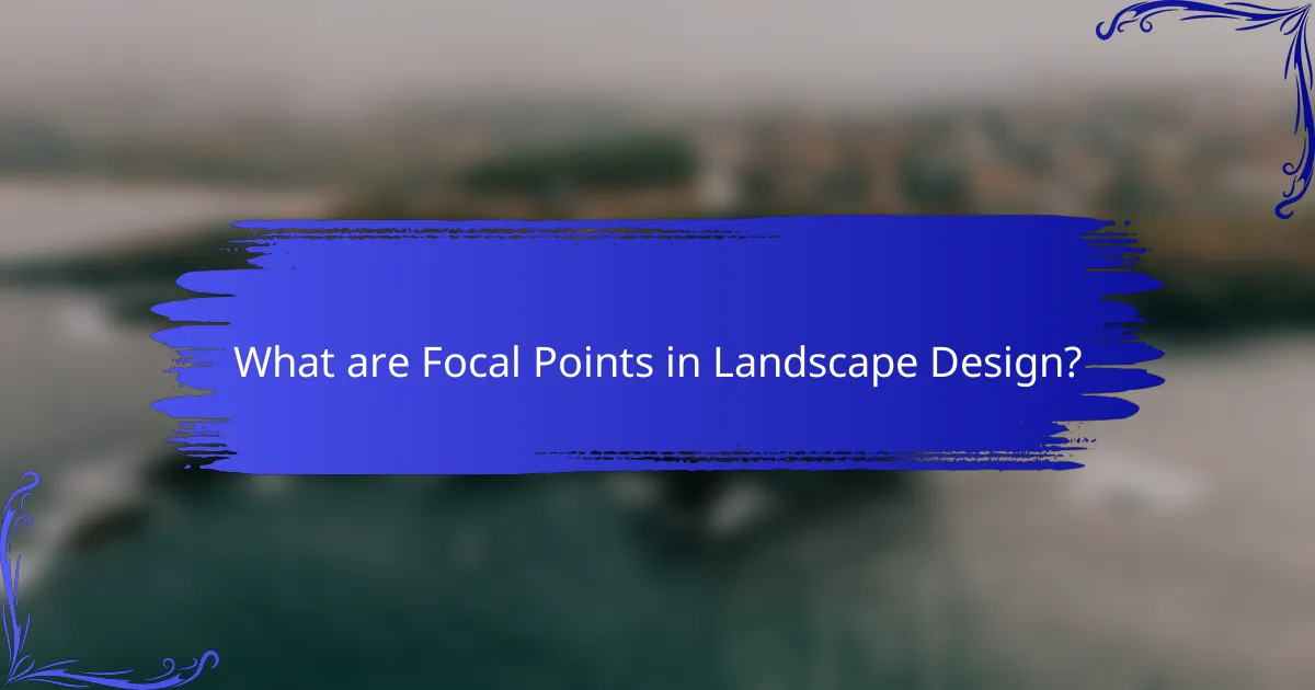 What are Focal Points in Landscape Design?
