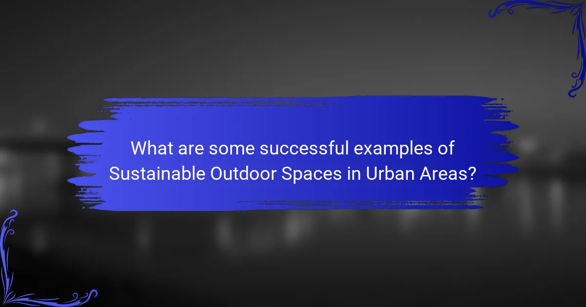 What are some successful examples of Sustainable Outdoor Spaces in Urban Areas?