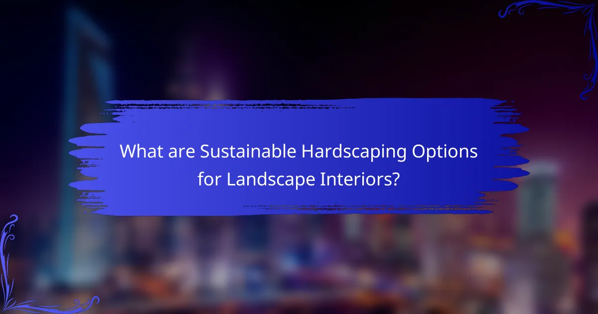 What are Sustainable Hardscaping Options for Landscape Interiors?