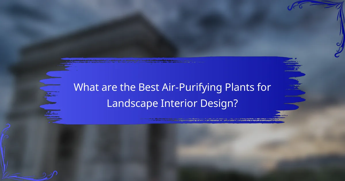 What are the Best Air-Purifying Plants for Landscape Interior Design?