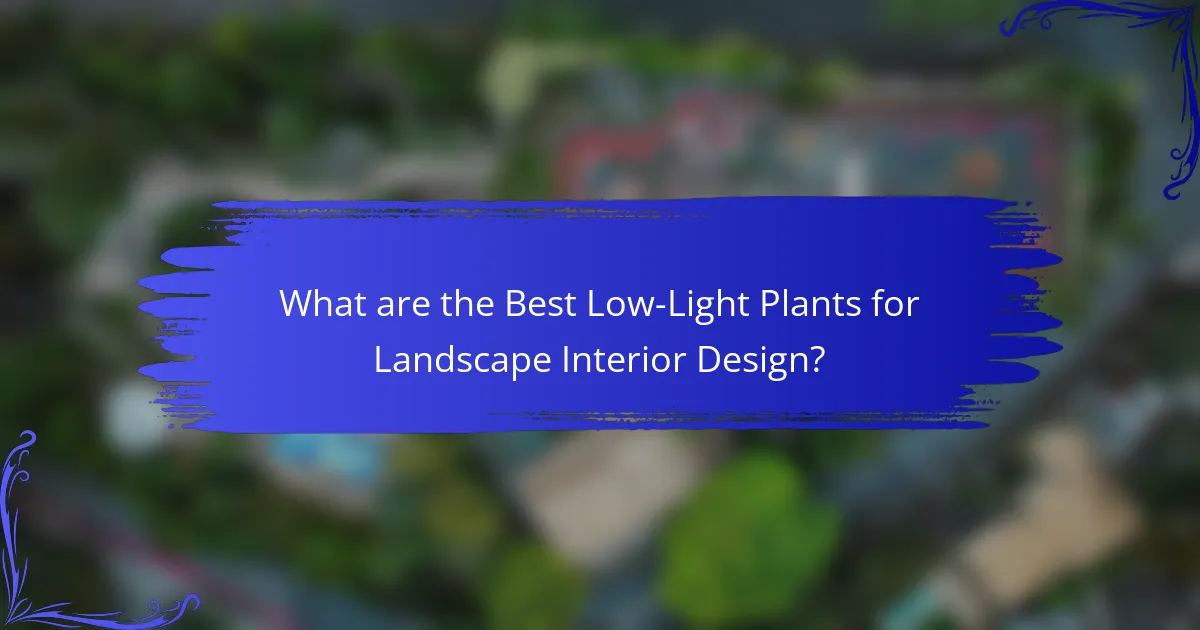 What are the Best Low-Light Plants for Landscape Interior Design?