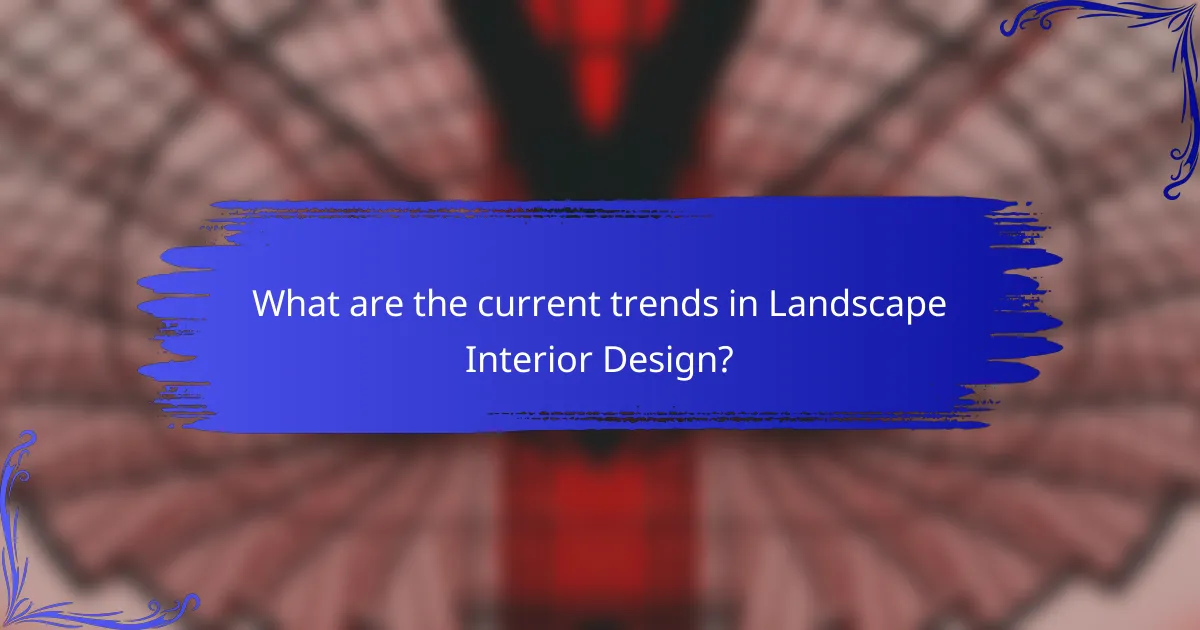 What are the current trends in Landscape Interior Design?