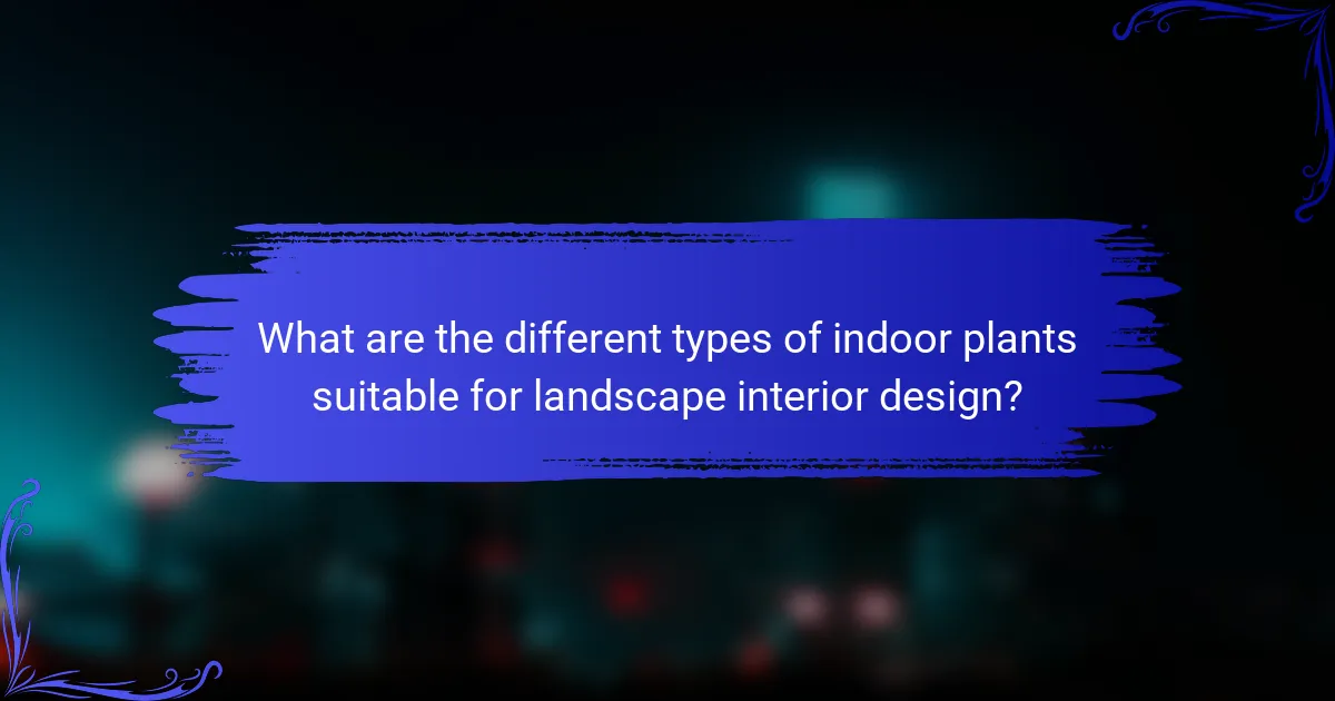 What are the different types of indoor plants suitable for landscape interior design?