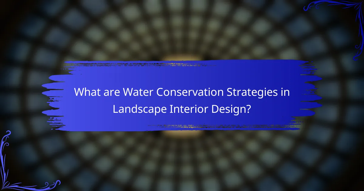 What are Water Conservation Strategies in Landscape Interior Design?