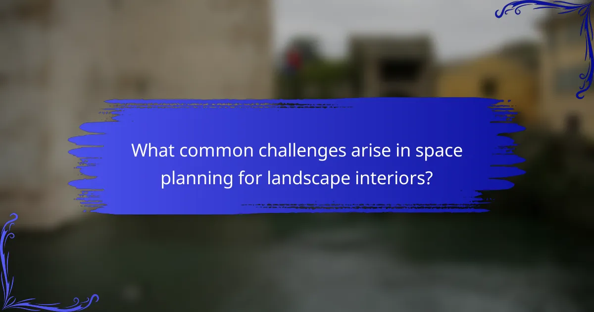 What common challenges arise in space planning for landscape interiors?
