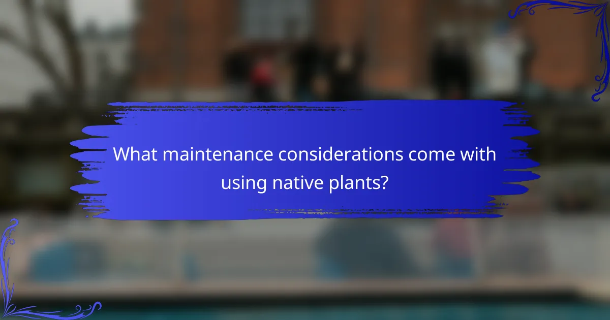 What maintenance considerations come with using native plants?